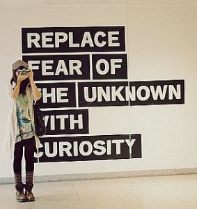 Have an open not closed mind. Let the fear spill out and you will notice that curiousity is what remains.